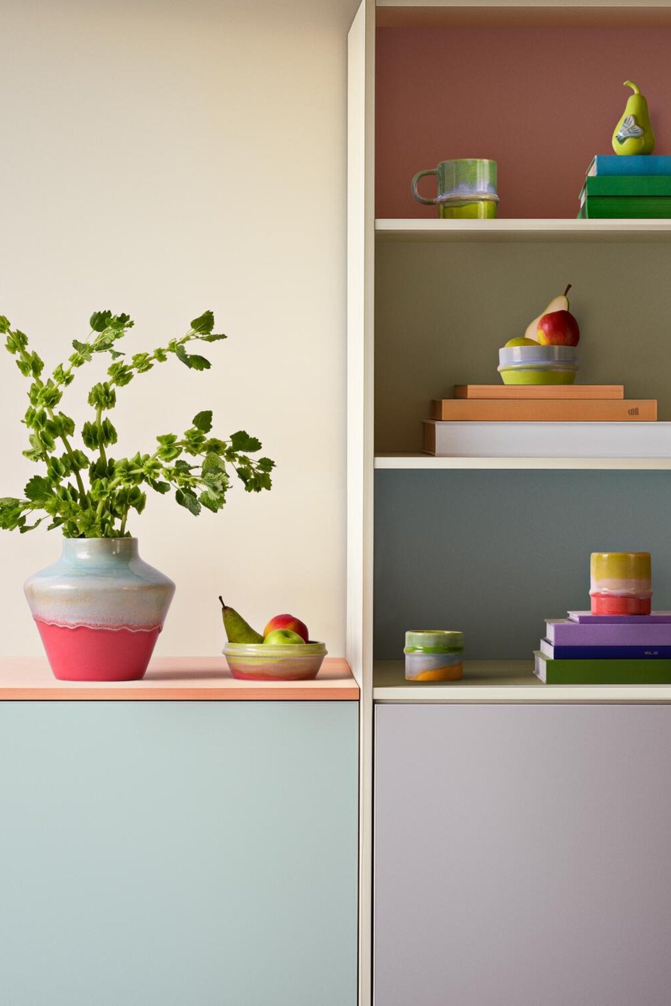 Poppery skål, mint/apple green/pink - Ø:16 cm